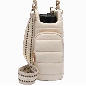 Wanderfull IVORY GLOSSY HYDROBAG WITH LIGHT PATTERNED STRAP